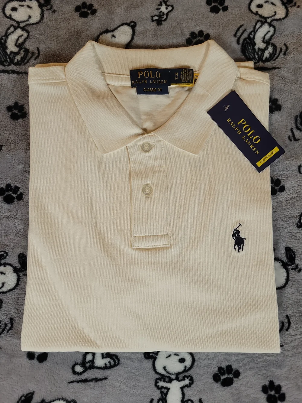 Brand New W Tag Polo Ralph Lauren Classic Fit White/Cream Polo Shirt Size Medium